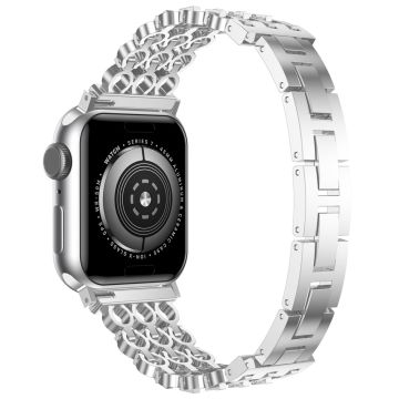 Apple Watch Series 49mm - 45mm - 44mm - 42mm Tyylikäs sinkkiseos kellonhihna - Hopea