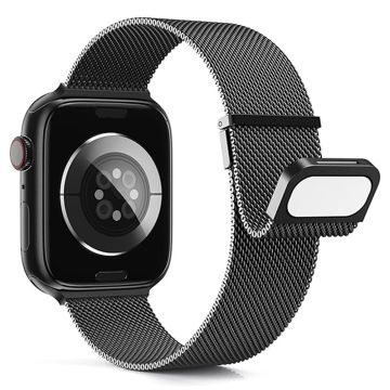 KALEBOL Apple Watch Series 49mm - 45mm - 44mm - 42mm Milanese magneettinen kelloranneke - Musta