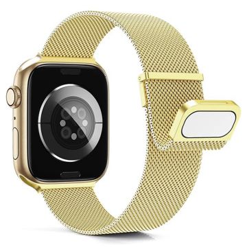 KALEBOL Apple Watch Series 49mm - 45mm - 44mm - 42mm Milanese magneettinen kelloranneke - Kulta