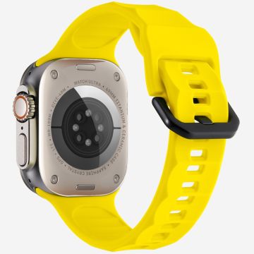 KALEBOL Apple Watch Series 49mm - 45mm - 44mm - 42mm silikoniurheilukellon hihna - Keltainen