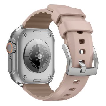 KALEBOL Apple Watch Series 49mm - 45mm - 44mm - 42mm silikoniranneke kaksivärinen - Pinkki