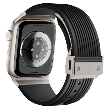 KALEBOL Apple Watch Series 49mm - 45mm - 44mm - 42mm silikoninen ranneke - Musta