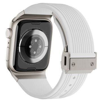 KALEBOL Apple Watch Series 49mm - 45mm - 44mm - 42mm silikoninen ranneke - Valkoinen