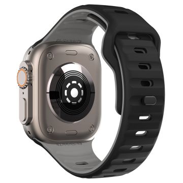 KALEBOL Apple Watch Series 49mm - 45mm - 44mm - 42mm silikoninen ranneke - Musta + Harmaa