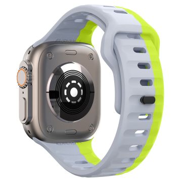 KALEBOL Apple Watch Series 49mm - 45mm - 44mm - 42mm silikoninen ranneke - Harmaa + Vihreä