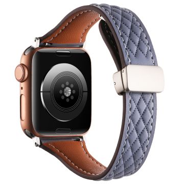 KALEBOL Apple Watch Series 49mm - 45mm - 44mm - 42mm aidosta nahasta valmistettu ranneke - Muta Harmaa