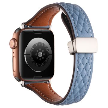 KALEBOL Apple Watch Series 49mm - 45mm - 44mm - 42mm aidosta nahasta valmistettu ranneke - Sininen