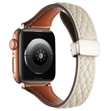 KALEBOL Apple Watch Series 49mm - 45mm - 44mm - 42mm aidosta nahasta valmistettu ranneke - Starlight