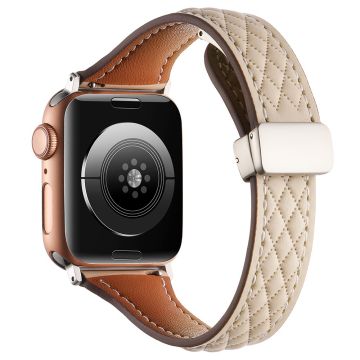 KALEBOL Apple Watch Series 49mm - 45mm - 44mm - 42mm aidosta nahasta valmistettu ranneke - Aprikoosi