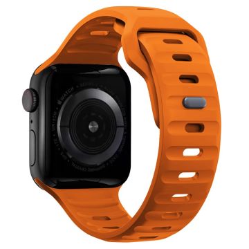 KALEBOL Apple Watch Series 49mm - 45mm - 44mm - 42mm silikoninen ranneke - Tumma Oranssi