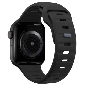 KALEBOL Apple Watch Series 49mm - 45mm - 44mm - 42mm silikoninen ranneke - Musta