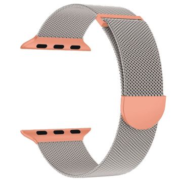 KALEBOL Apple Watch Series 49mm - 45mm - 44mm - 42mm Milanese metallikellonauha - Starlight / Oranssi