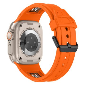 KALEBOL Apple Watch Series 49mm - 45mm - 44mm - 42mm Honeycomb kellonauha - Oranssi + Musta