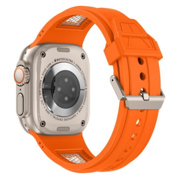 KALEBOL Apple Watch Series 49mm - 45mm - 44mm - 42mm Honeycomb kellonauha - Oranssi + Titaani