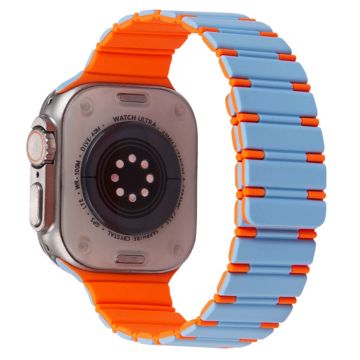 Apple Watch Series 49mm - 45mm - 44mm - 42mm magneettinen älykellonauha - Sumun Sininen + Oranssi