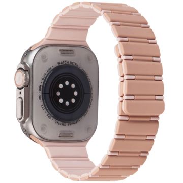 Apple Watch Series 49mm - 45mm - 44mm - 42mm magneettinen älykellonauha - Pinkki + Ruusu Vaaleanpunainen