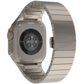 Apple Watch Series 49mm - 45mm - 44mm - 42mm korvaava 1-helminen seosmetallinen kellonauha - Titaani