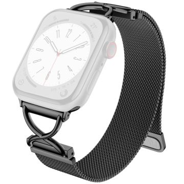 Apple Watch Series 49mm - 45mm - 44mm - 42mm Milanese Metal Band - Black