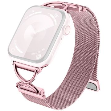 Apple Watch Series 49mm - 45mm - 44mm - 42mm Milanese Metal Band - Rose Pink