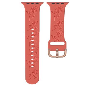 Apple Watch Series 49mm - 45mm - 44mm - 42mm Rose Silicone Band - Red