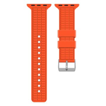 Apple Watch Series 49mm - 45mm - 44mm - 42mm Grid Silikoniranneke - Oranssi