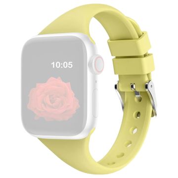 Apple Watch Series 49mm - 45mm - 44mm - 42mm hihna Silikoni urheilukellonauha - Maito Keltainen