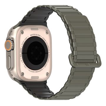 DUX DUCIS Apple Watch Series 49mm - 45mm - 44mm - 42mm magneettinen silikoniranneke - Musta + Vihreä