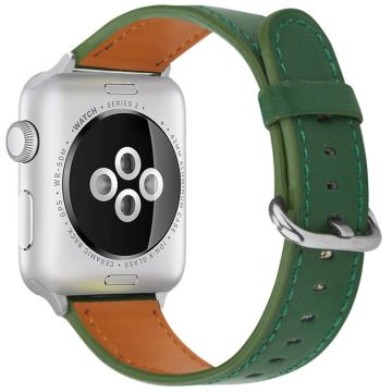 Apple Watch Series 49mm - 45mm - 44mm - 42mm Genuine Cow Leather Strap - Green