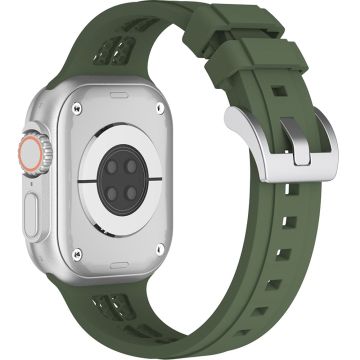 Apple Watch Series 49mm - 45mm - 44mm - 42mm silikoniranneke - Vihreä