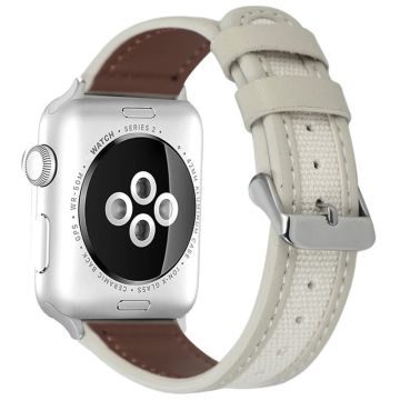 KALEBOL Apple Watch Series 49mm - 45mm - 44mm - 42mm kaksivärinen ranneke - Harmaa + Valkoinen