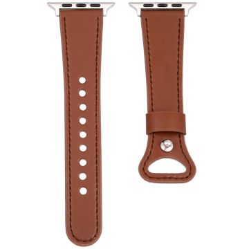 KALEBOL Apple Watch Series 49mm - 45mm - 44mm - 42mm Genuine Cow Leather Band - Brown