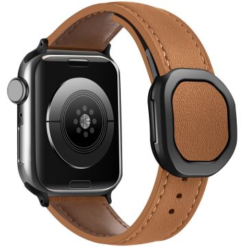 KALEBOL Apple Watch Series 49mm - 45mm - 44mm - 42mm Genuine Cow Leather Band - Brown