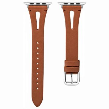 KALEBOL Apple Watch Series 49mm - 45mm - 44mm - 42mm Genuine Cow Leather Strap - Brown