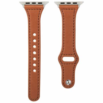 KALEBOL Apple Watch Series 49mm - 45mm - 44mm - 42mm Watch Strap, Small Buckle - Brown