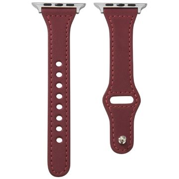 KALEBOL Apple Watch Series 49mm - 45mm - 44mm - 42mm Watch Strap, Small Buckle - Wine Red