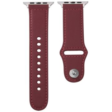 KALEBOL Apple Watch Series 49mm - 45mm - 44mm - 42mm Watch Strap, Large Buckle - Wine Red