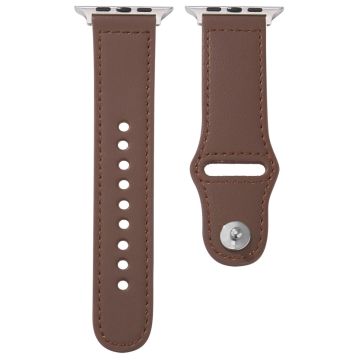 KALEBOL Apple Watch Series 49mm - 45mm - 44mm - 42mm Watch Strap, Large Buckle - Coffee