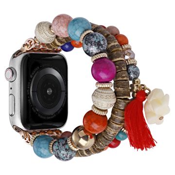 Apple Watch Series 49mm - 45mm - 44mm - 42mm Beads Strap Elephant Pendant - Multi-Color