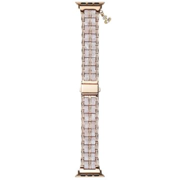 3-bead Strap for Apple Watch Series 49mm - 45mm - 44mm - 42mm - Rose Gold+Rhinestone