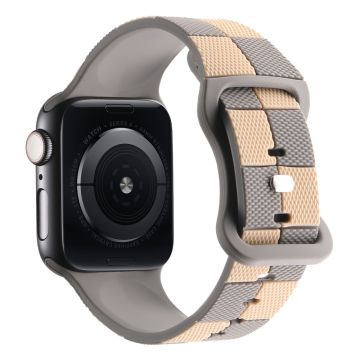 KALEBOL Strap for Apple Watch Series 49mm - 45mm - 44mm - 42mm Silicone Band - Grey+Brown