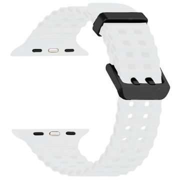 Silicone Strap for Apple Watch Series 49mm - 45mm - 44mm - 42mm Ocean Band - White