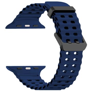 Silicone Strap for Apple Watch Series 49mm - 45mm - 44mm - 42mm Ocean Band - Midnight Blue