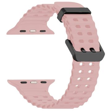 Silicone Strap for Apple Watch Series 49mm - 45mm - 44mm - 42mm Ocean Band - Rose Pink