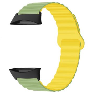 Polar Vantage Silicone Watch Band Dual Color Magnetic Wrist Strap - Green+Yellow