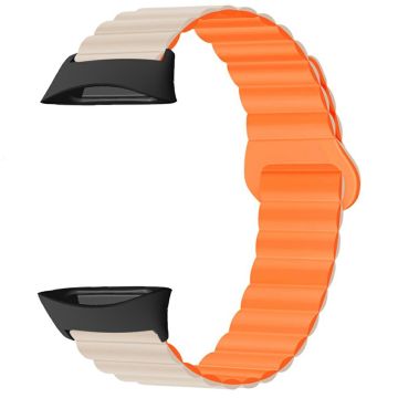 Polar Vantage Silicone Watch Band Dual Color Magnetic Wrist Strap - Starlight+Orange