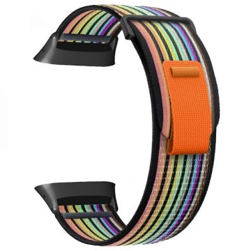 Polar Vantage Watch Strap Nylon Loop Adjustable Wrist Band - Black+Rainbow