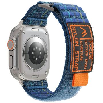 Apple Watch Series 10 46mm / Ultra 2 / Ultra 49mm / 9 8 7 45mm / SE (2023) SE (2022) SE Nylon Loop Watch Strap - Dark Blue