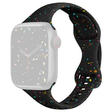 Hihna Apple Watch Series 49mm - 45mm - 44mm - 42mm silikoniranneke - Musta