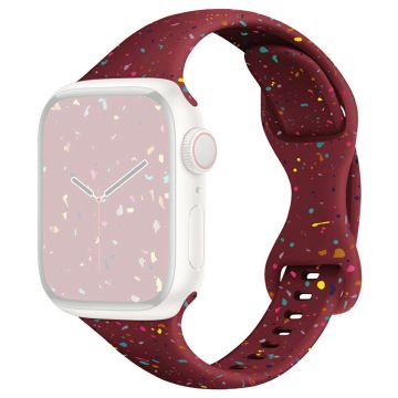 Hihna Apple Watch Series 49mm - 45mm - 44mm - 42mm silikoniranneke - Viininpunainen