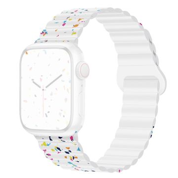 Magneettinen silikoniranneke Apple Watch Series 49mm - 45mm - 44mm - 42mm - Valkoinen